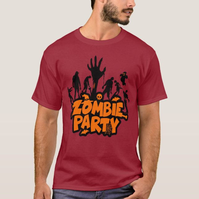 Camiseta Dia de as Bruxas engraçado Zombie Party Scary T-Sh (Frente)