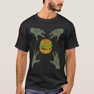 Camiseta Dia de as Bruxas engraçado Zombies Lixo Comida Bur