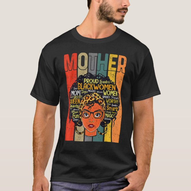 Camiseta Dia de as mães Afro-Americano Black Smart (Frente)