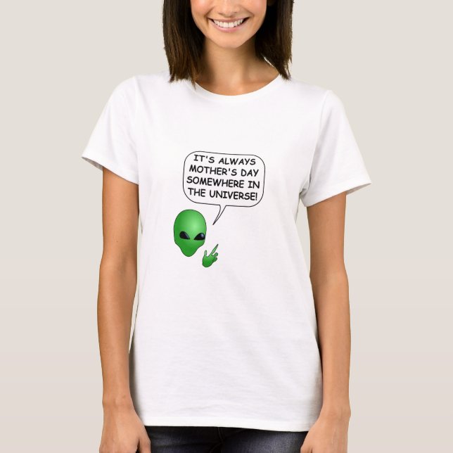 Camiseta Dia de as mães alienígena (Frente)