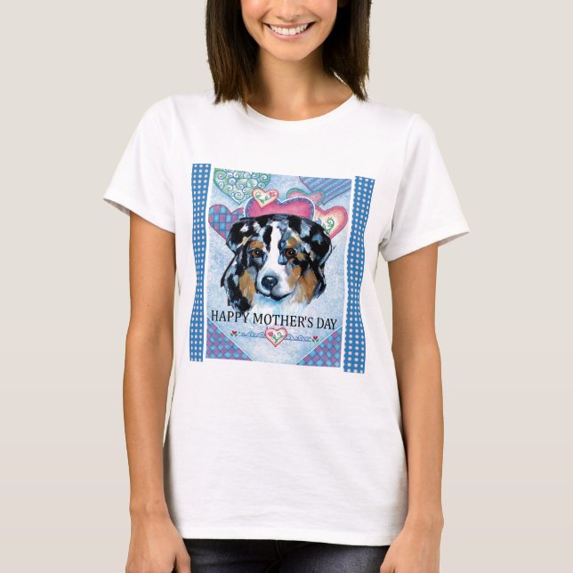 CAMISETA DIA DE AS MÃES AUSTRALIAN SHEPHERD (Frente)