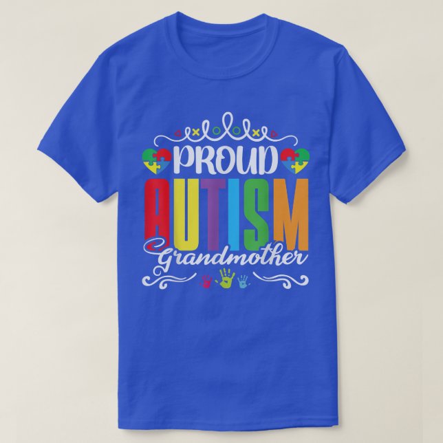 Camiseta Dia de as mães Autismo Sensibilização Orgulhosa Au (Frente do Design)