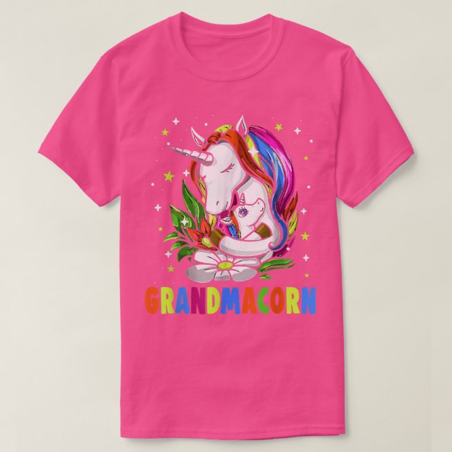 Camiseta Dia de as mães Avó Unicorn Novo Bebê 2022 Gif (Frente do Design)