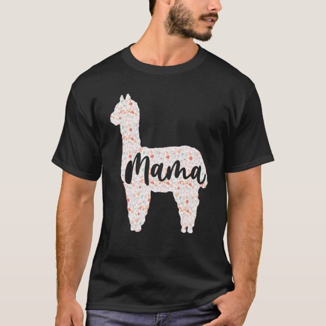 Camiseta Dia de as mães Bonita Mama Llama Alpaca Mulheres M (Frente)