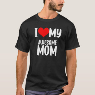Camiseta Dia de as mães Coração Vermelho Com Amor Eu Amo Mi
