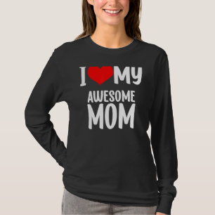 Camiseta Dia de as mães Coração Vermelho Com Amor Eu Amo Mi