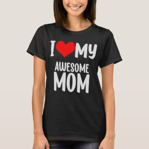 Camiseta Dia de as mães Coração Vermelho Com Amor Eu Amo Mi