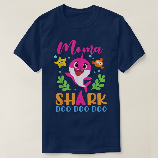 Camiseta Dia de as mães da Família de Lover de Tubarão Moma (Frente do Design)