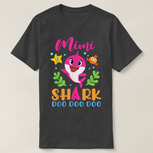 Camiseta Dia de as mães da Família Mimi Shark Mimi Shark Lo (Frente do Design)