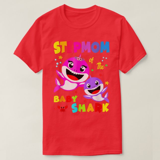 Camiseta Dia de as mães da Família Stepman Shark Stepman (Frente do Design)