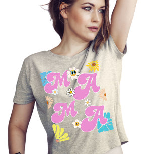 Camiseta Dia de as mães da mãe da Groovy Flower