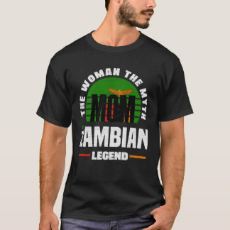 Camiseta Dia de as mães de Bandeira Zâmbia Zâmbia