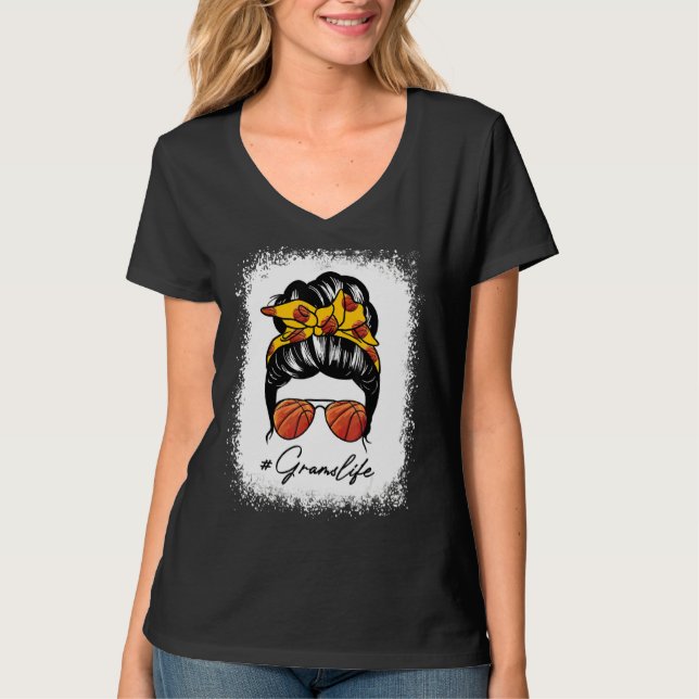 Camiseta Dia de as mães de Basquete de Grams de Messagem (Frente)