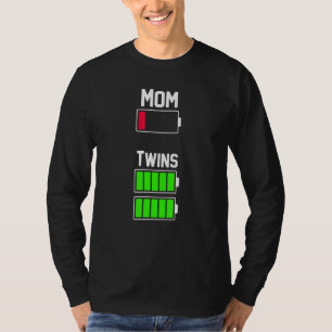 Camiseta Dia de as mães de bateria fraca da mãe gêmea pente