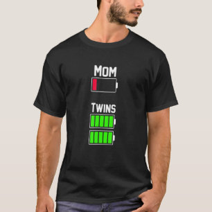 Camiseta Dia de as mães de bateria fraca da mãe gêmea pente