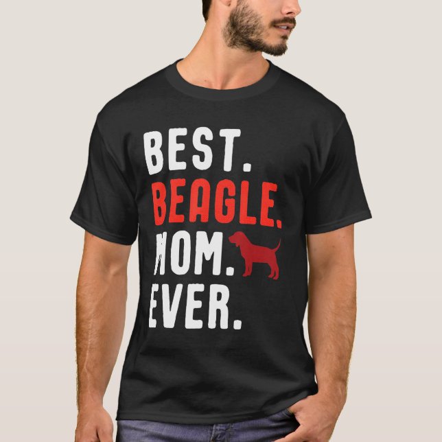 Camiseta Dia de as mães de Beagle Mãe Proprietária do Cacho (Frente)