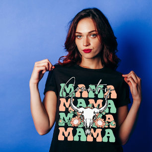 Camiseta Dia de as mães de Crânio da Vaca do País