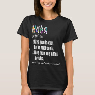 Camiseta Dia de as mães de Definição Baba e Avô de Aniversá