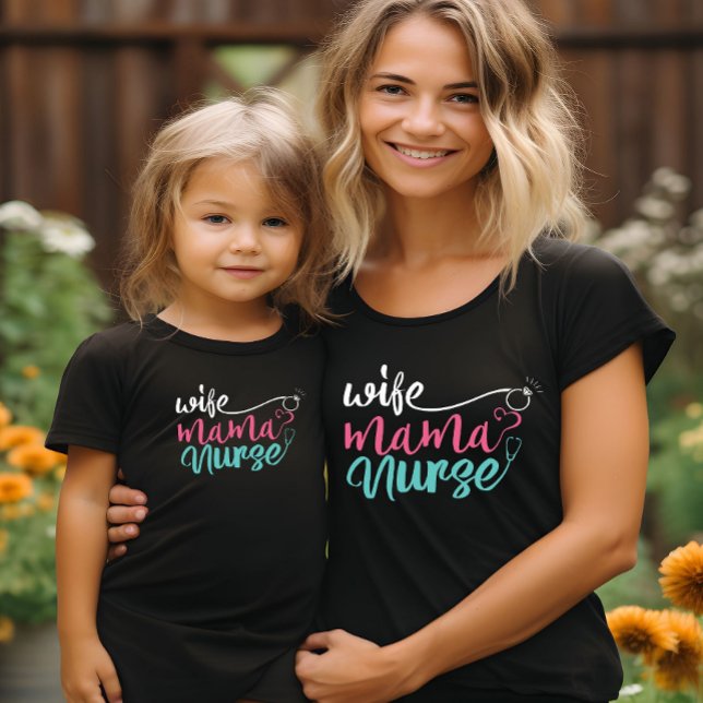 Camiseta Dia de as mães de Enfermeira da Mãe Esposa (Criador carregado)