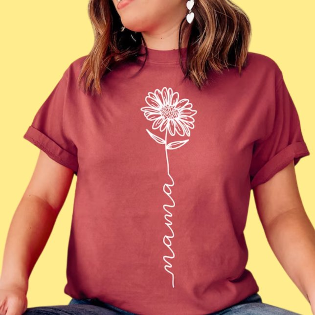Camiseta Dia de as mães de flores da mamã (Floral Mother's Day )
