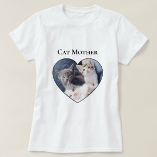 Camiseta Dia de as mães de Gato de Forma do Coração de F