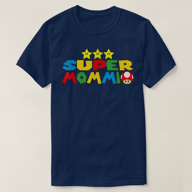 Camiseta Dia de as mães de Lover de Jogo Super Mommio Engra (Frente do Design)
