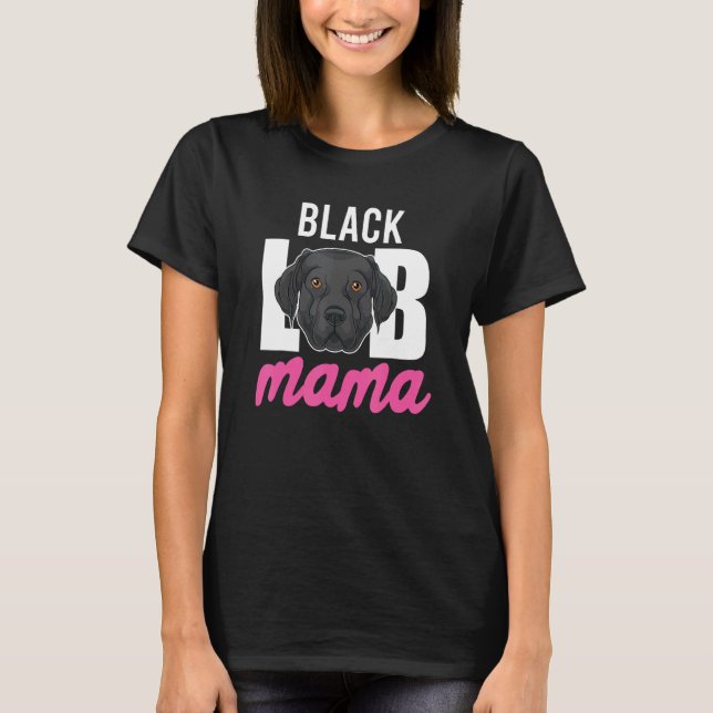 Camiseta Dia de as mães de Mama Cão Negro Pet Animal L (Frente)