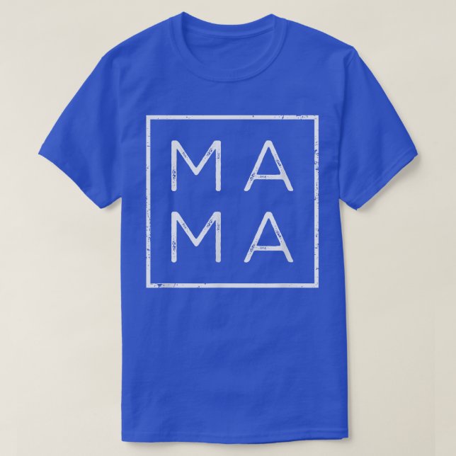 Camiseta Dia de as mães de Mama Square Tee Matching, Mãe, (Frente do Design)