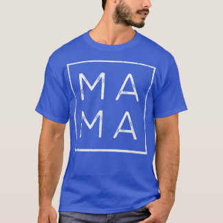 Camiseta Dia de as mães de Mama Square Tee Matching, Mãe,