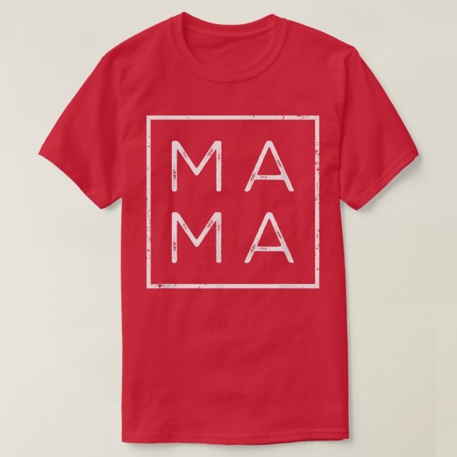 Camiseta Dia de as mães de Mama Square Tee Matching, Mãe, (Frente do Design)