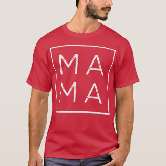 Camiseta Dia de as mães de Mama Square Tee Matching, Mãe,