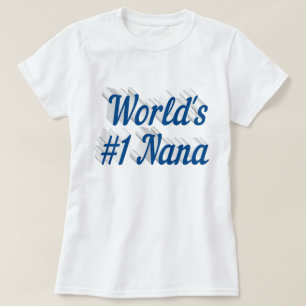 Camiseta Dia de as mães de texto azul marinho da Nana