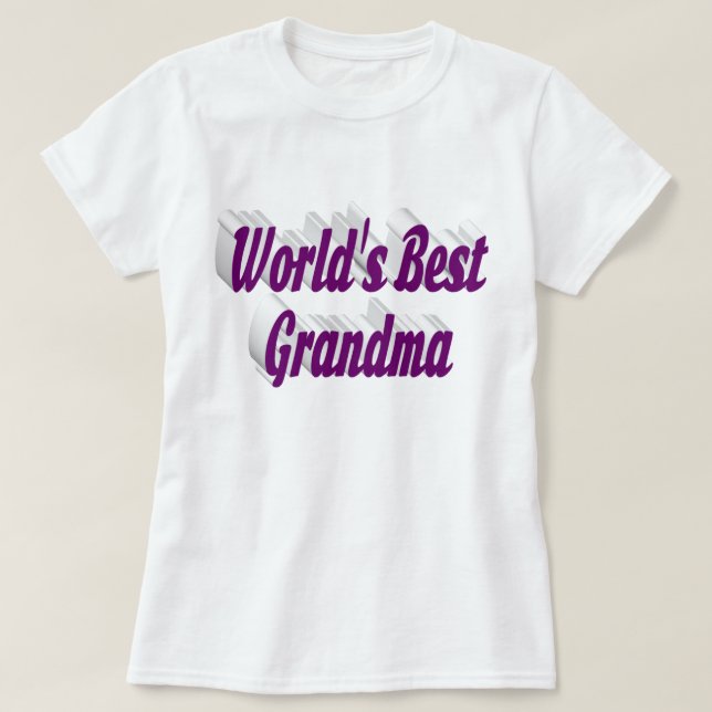 Camiseta Dia de as mães de texto roxo da avó (Frente do Design)