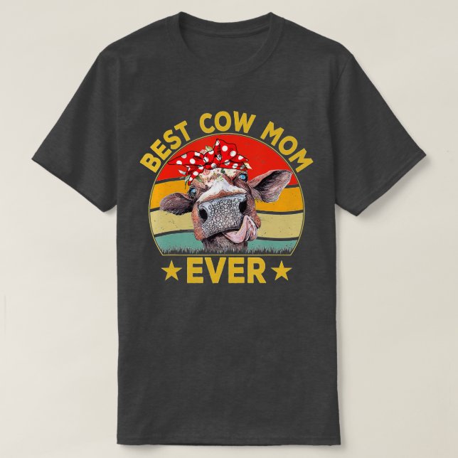 Camiseta Dia de as mães De Vaca Melhor Vaca Mãe Vaca Vaca V (Frente do Design)