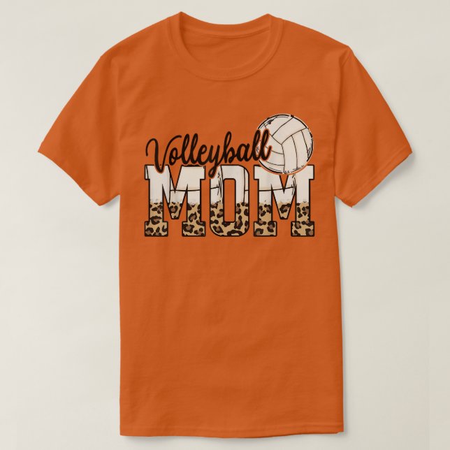 Camiseta Dia de as mães de Voleibol Mãe Leopard Beach Volle (Frente do Design)