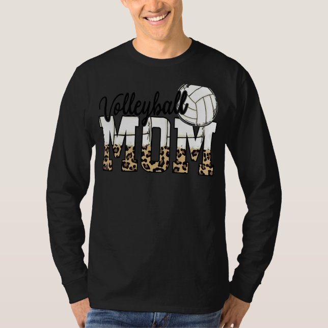 Camiseta Dia de as mães de Voleibol Mãe Leopard Beach Volle (Frente)