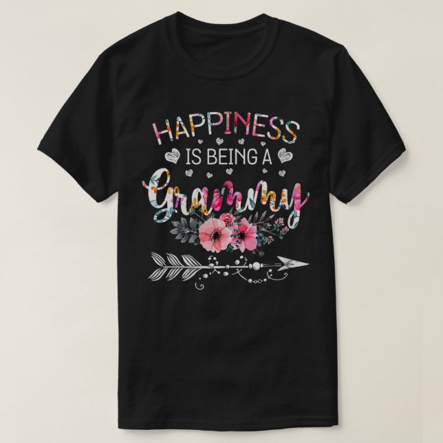 Camiseta Dia de as mães de vovó apresenta felicidade (Frente do Design)