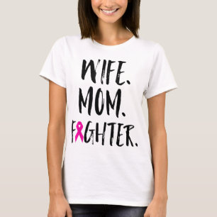 Camiseta Dia de as mães Esposa Mãe Combatendo Cancer Da Mam