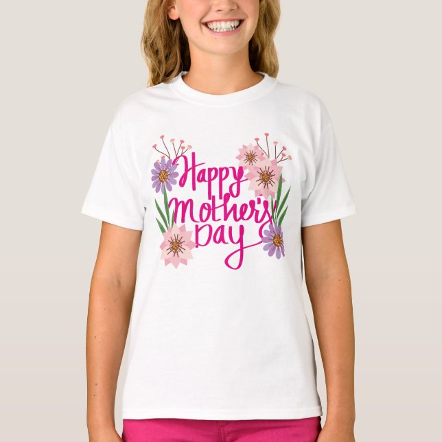Camiseta Dia de as mães Feliz (Frente)