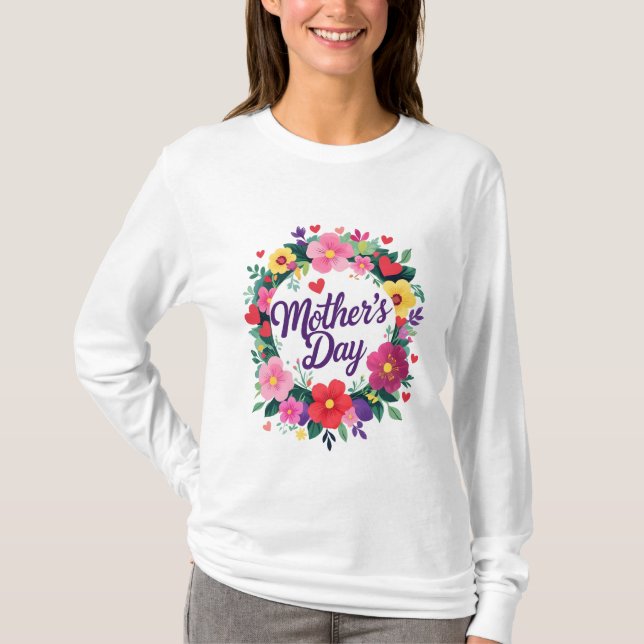 Camiseta Dia de as mães Feliz (Frente)