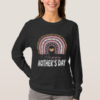 Camiseta Dia de as mães Feliz Dia de os pais Arco-Íris Para