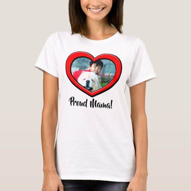 Camiseta Dia de as mães Fotográfico de Heart Frame Mama Per (Frente)