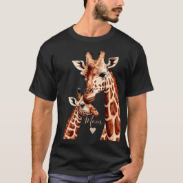 Camiseta Dia de as mães Girafa, Dia de as mães Feliz