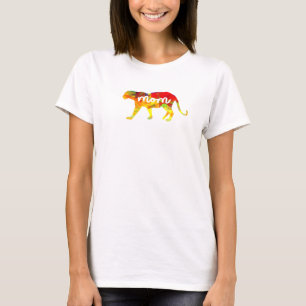 Camiseta Dia de as mães Idea Mãe Leão No Coração Mãe