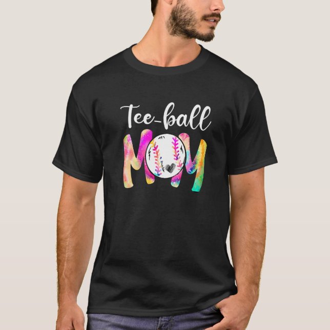 Camiseta Dia de as mães Incrível de Teeball Mãe Tie Dye Mãe (Frente)