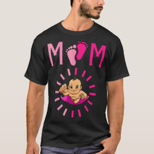 Camiseta Dia de as mães Mãe Aniversário Bebê Rosa Carregand