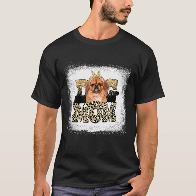 Camiseta Dia de as mães Mãe de Pekingese, Leopardo Ocidenta (Frente)