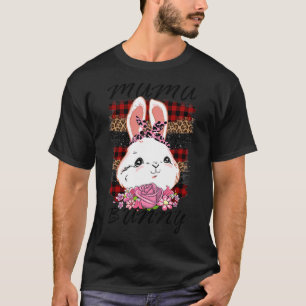 Camiseta Dia de as mães Mama Bunny Leopardo Banda de Cabeça