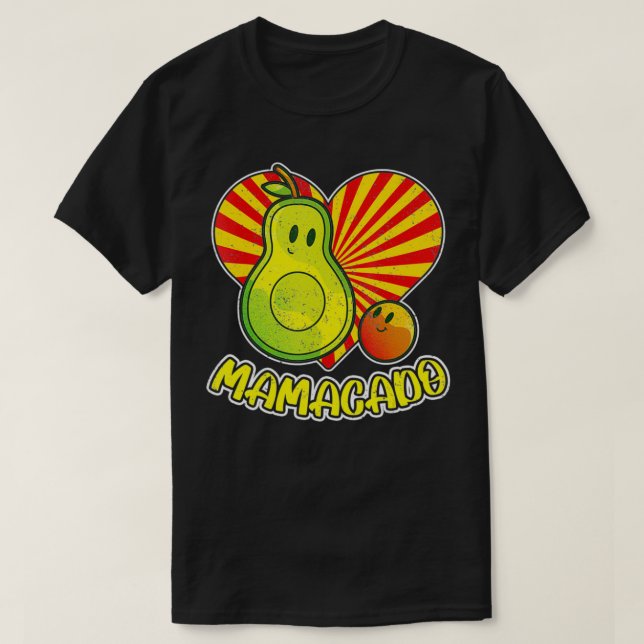 Camiseta Dia de as mães Mamacado Funny Avocado Seed Heart A (Frente do Design)