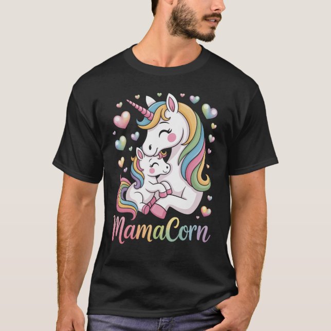 Camiseta Dia de as mães Mamacorn Unicorn (Frente)